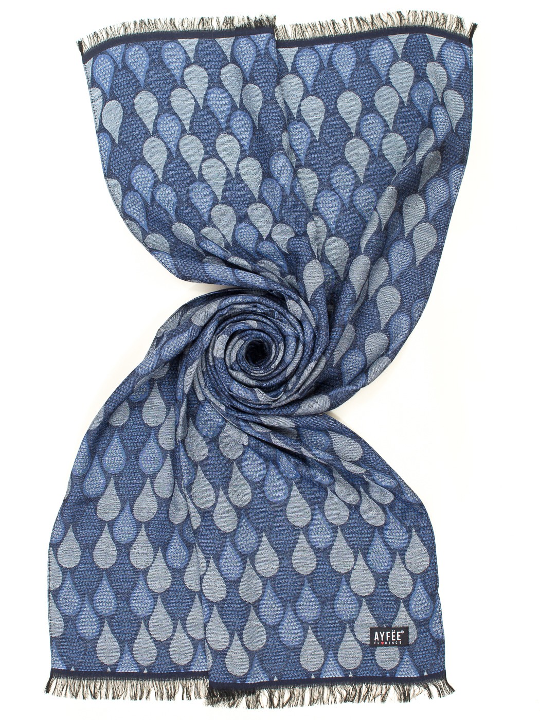 STOLA UOMO JACQUARD DROP , 45X180 - BLUE